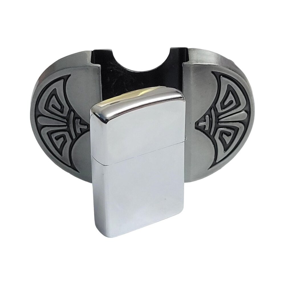 Eagle Head Vintage Silver Finish Metal Lighter Belt Buckle - Free Engraving - Picture 4 of 9